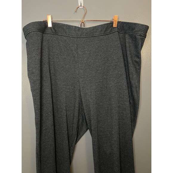 Lane Bryant Pants Womens 26/28 Gray Herringbone Pull On Wide Leg Career - Picture 2 of 7